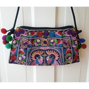 Boho Embroidery Cross-body Bag - Clutch